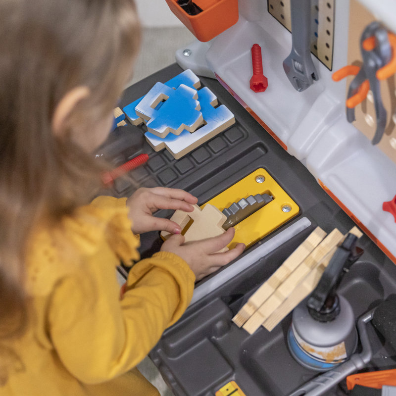 Step2 Big Builders Pro Plastic Indoor Preschool Workbench and Tool